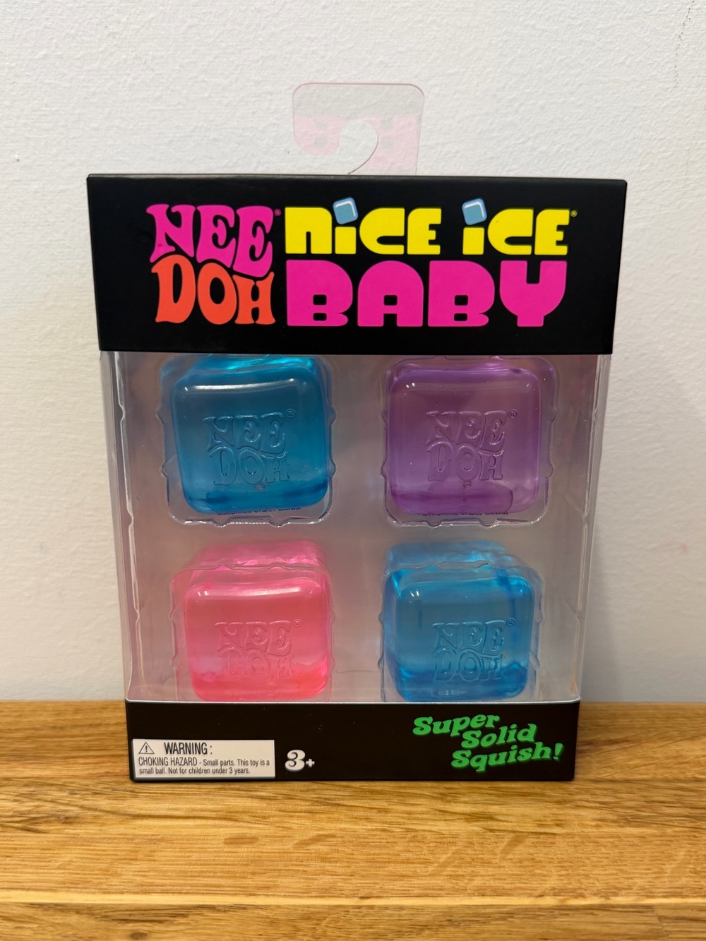 NeeDoh Nice Ice Baby 4 Pack Mini Cube Square Shaped Sensory Toy Fidget